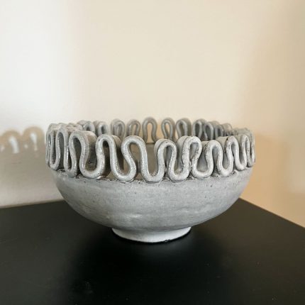 Ribbon Top Bowl - Grey