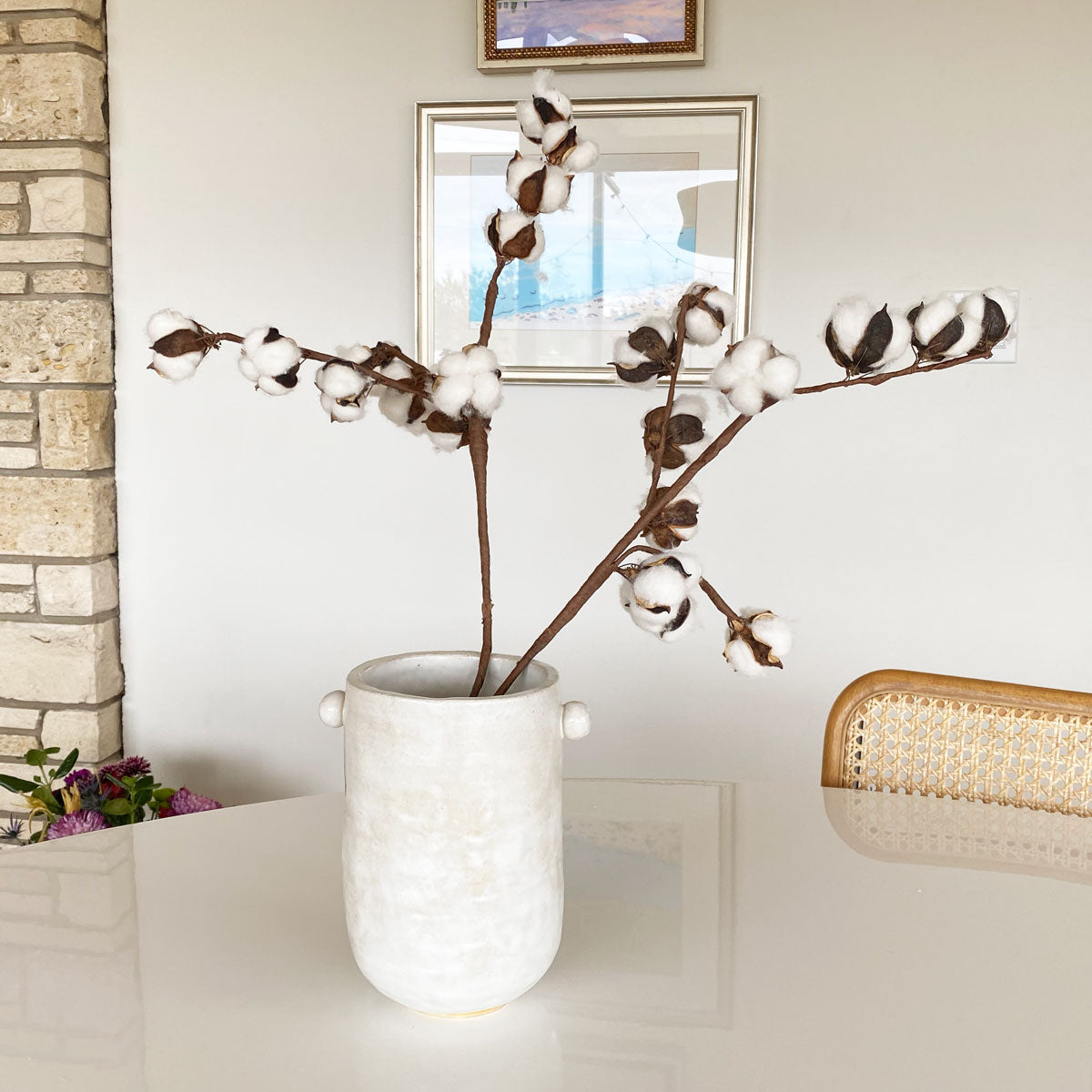 Salto-bobblehandles2 Ophelia Vase - Tall Knob-Handled Vessel in White - Image 1