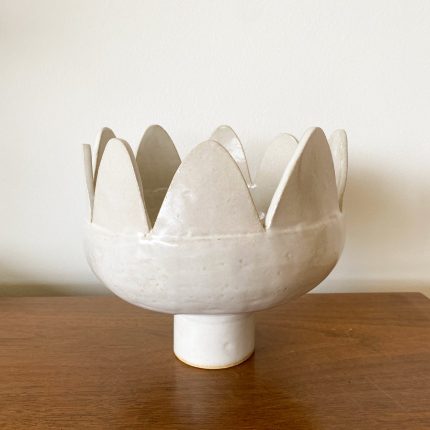 Petals Pedestal Bowl - White