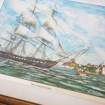 Set of 2 Vintage Ship Etchings - Image 2