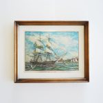 Set of 2 Vintage Ship Etchings - Image 7