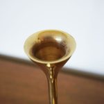 Set of 3 Brass Mid-Century Candlesticks - Image 3