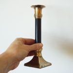 Set of 2 Vintage Brass Candlesticks - Image 2