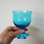 Set of 5 Turquoise Glass Goblets - Image 4