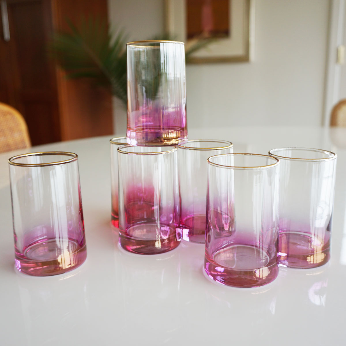 Salto_pinkshots4 Set of 7 Pink Ombre Shot/Tasting Glasses - Image 1