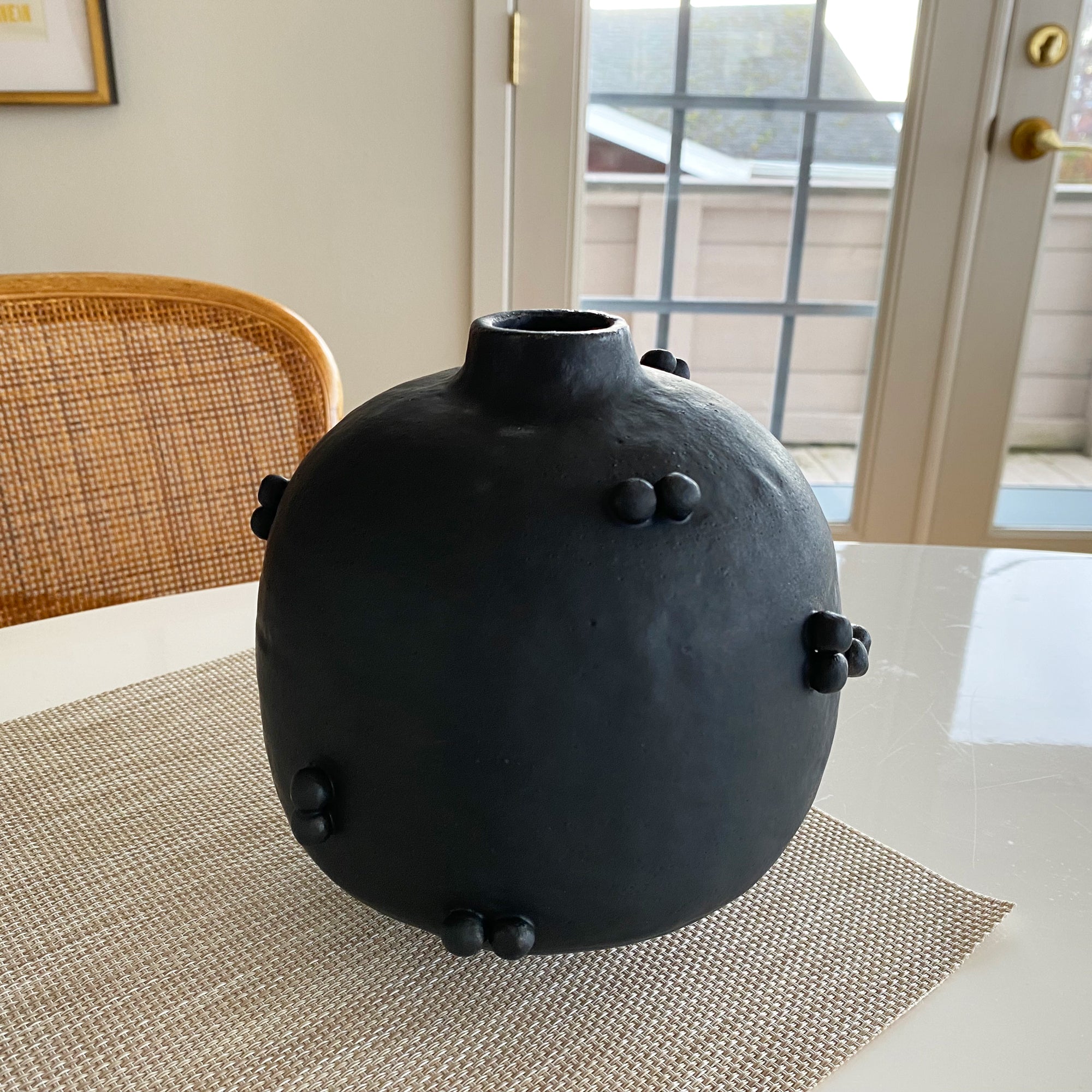 salto-2dots-vase1 Tiny Dotted Round Vase - Black - Image 1