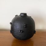 Tiny Dotted Round Vase - Black - Image 2