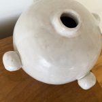 Knobbed Round Vase - White - Image 2