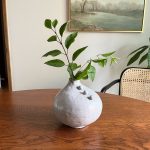 Assymetrical Button Vase - Grey