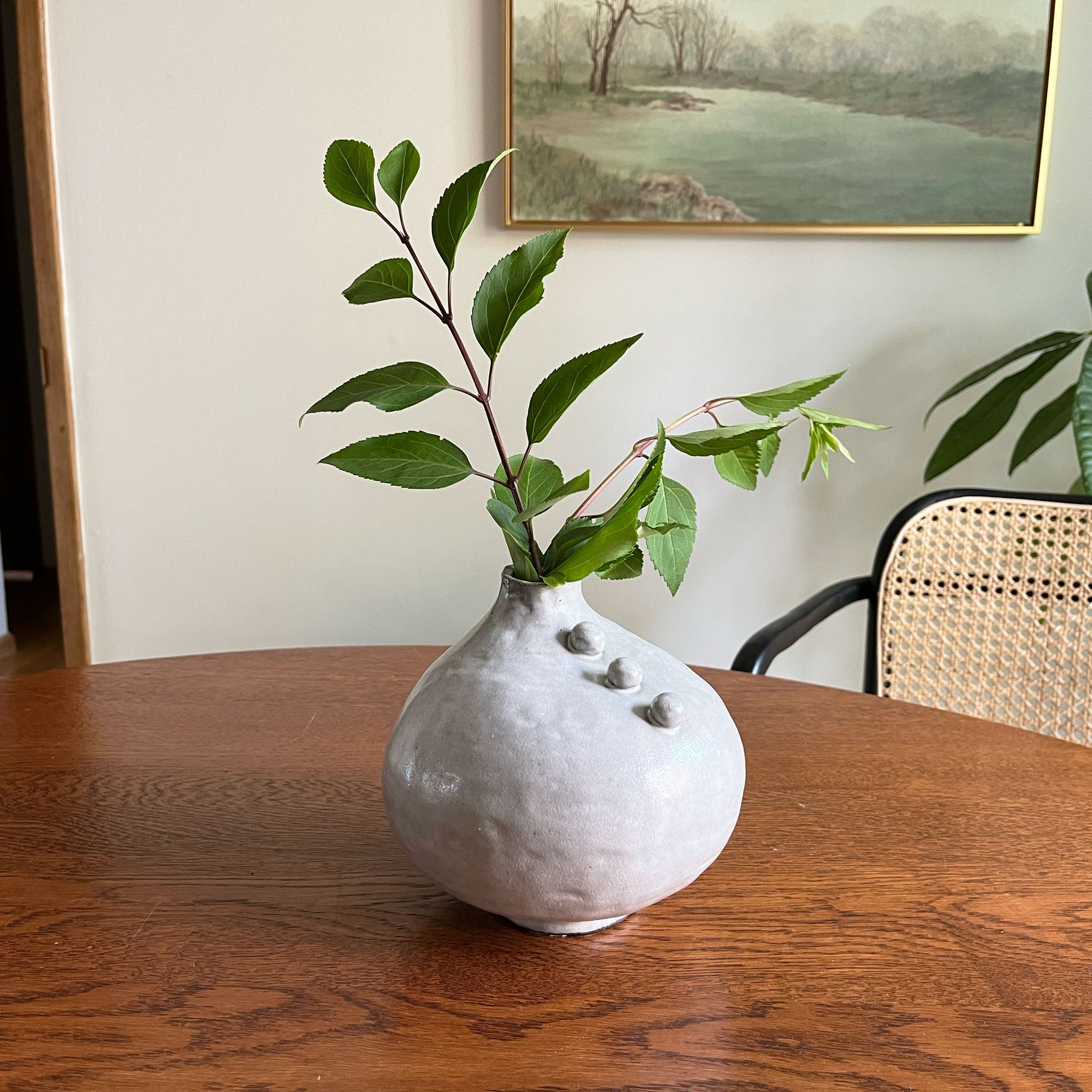 salto-assym-beadvase1 Assymetrical Button Vase - Grey - Image 1