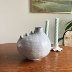 Assymetrical Button Vase - Grey - Image 3