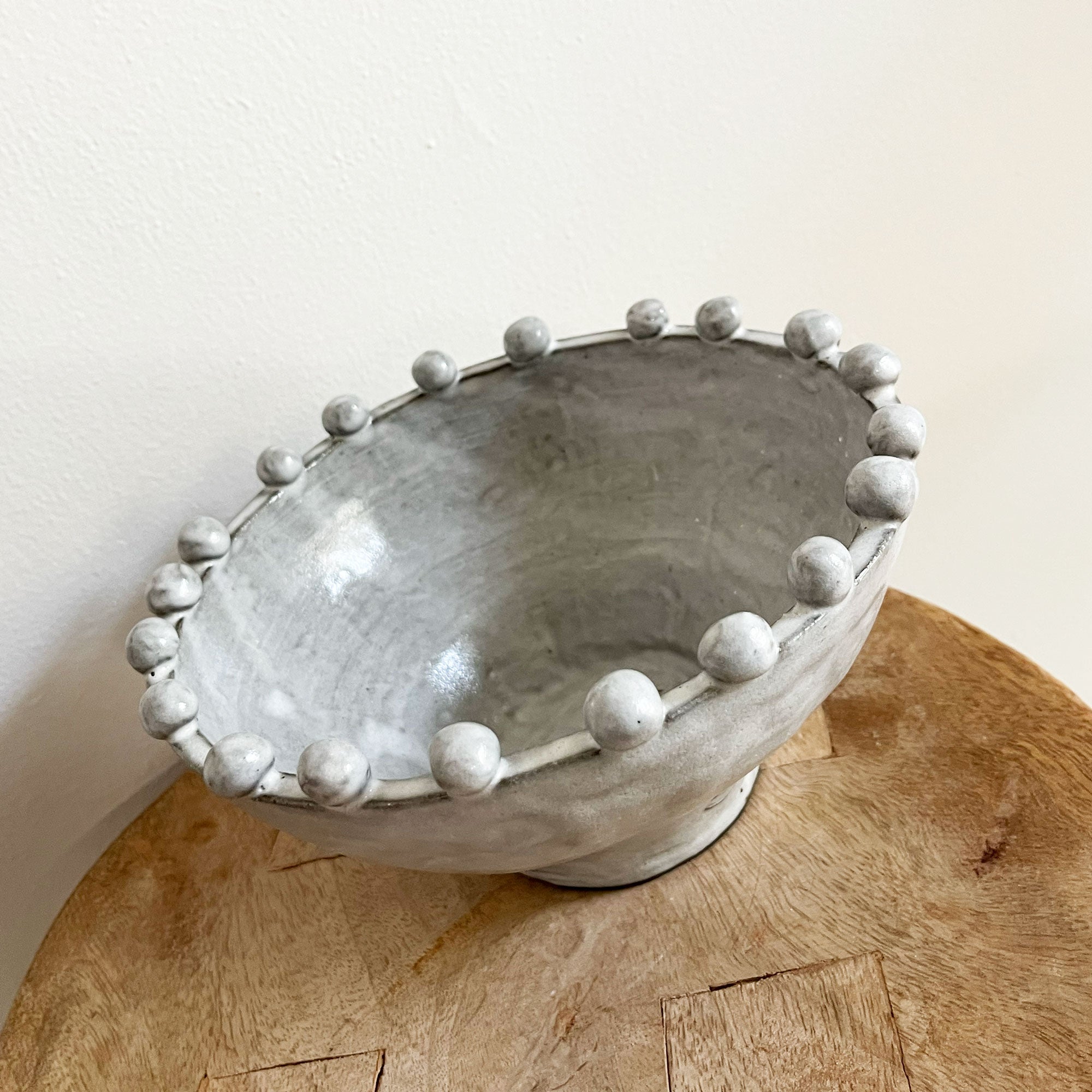 salto-beadedbowl-grey1 Beaded Edge Bowl - Grey - Image 1