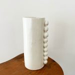 Beaded Vase - White