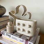 Pill-Shaped Vase with Bobbles - White - Image 2