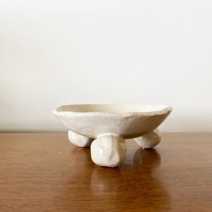Small Bobble Footed Dish - White
