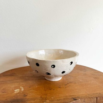 Tiny Polka Dot Bowl - Black and White