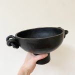 Knotted Pedestal Bowl - Black - Image 3