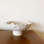 Circles Pedestal Bowl - White