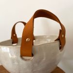 Leather Handled Basket Bowl - Image 3
