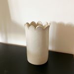 Large Scallop Vase - White