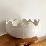 Large Wavy Edge Bowl - White - Image 3