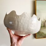 Large Wavy Edge Bowl - White - Image 4