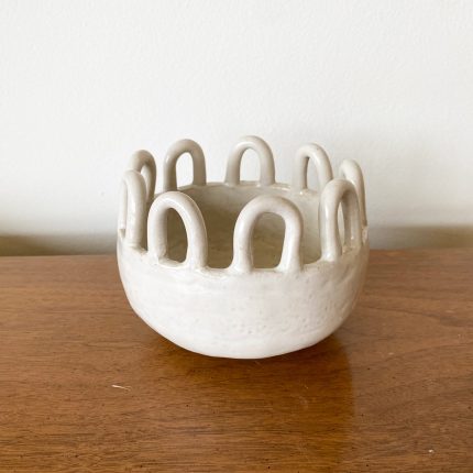 Tall Loops Bowl - White