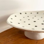 Polka Dot Pedestal Dish - Black & White - Image 3