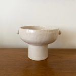 Pedestal Bowl with Knobs - White