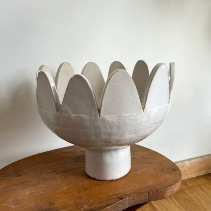 Pedestal Petal Bowl - White