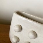 Pill-Shaped Vase with Bobbles - White - Image 3