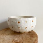 Polka Dot Bowl - Brown & White