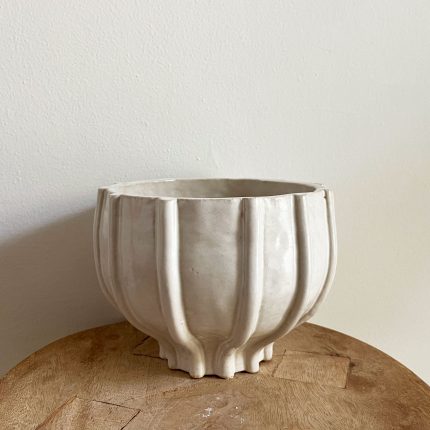 Ribbed Bowl - White
