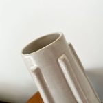 Ribbed Cone Vase - White - Image 2