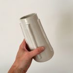 Ribbed Cone Vase - White - Image 3