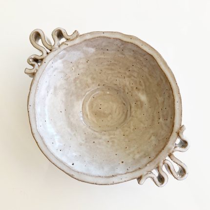 Ribbon Handled Dish - White Freckle