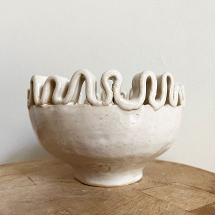 Ribbon Top Bowl - White