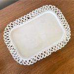 Ribbon Edged Tray - White
