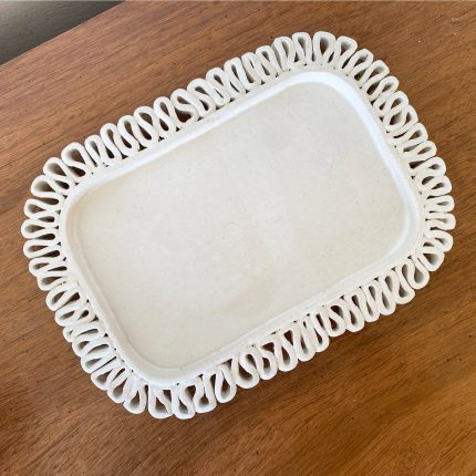 Ribbon Edged Tray - White