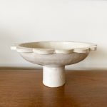 Scalloped Edge Pedestal - White