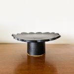 Scalloped Pedestal Plate - Black - Image 2