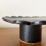 Scalloped Pedestal Plate - Black - Image 3