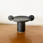 Pedestal Dish with Circles - Black