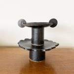 Pedestal Dish with Circles - Black - Image 3