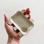 Small Tray with Squares - White