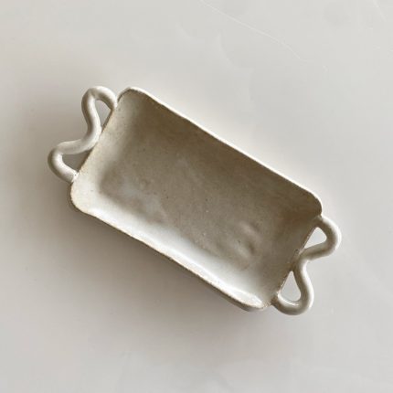 Small Tray with Wiggles - White