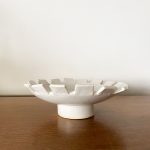 Squares Pedestal Plate - White