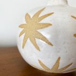 Sun Stars Round Vase - White & Natural - Image 4