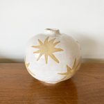 Sun Stars Round Vase - White & Natural - Image 2