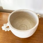 Spikey Handled Pedestal Bowl - White - Image 2